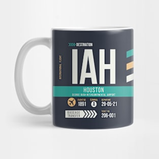 Houston (IAH) Airport Code Baggage Tag A Mug